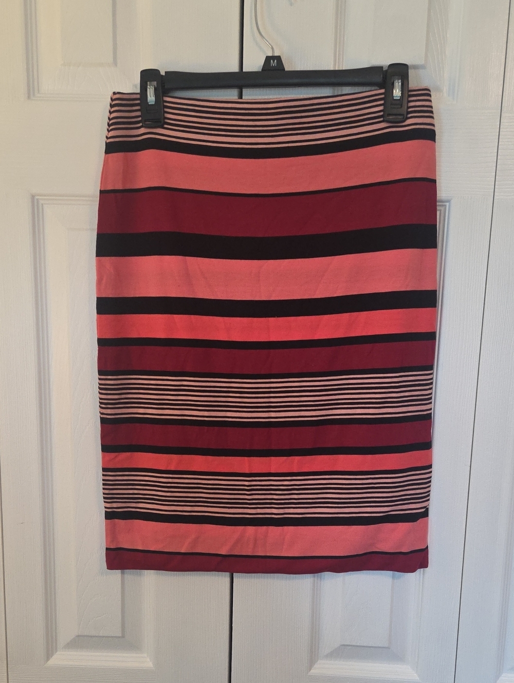 Loft Striped Pink and Black Pencil Skirt - Classic Women's Skirt